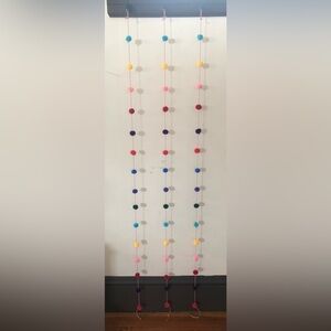 Rainbow Multi Colored Ball Garland Set Of 3 5ft+